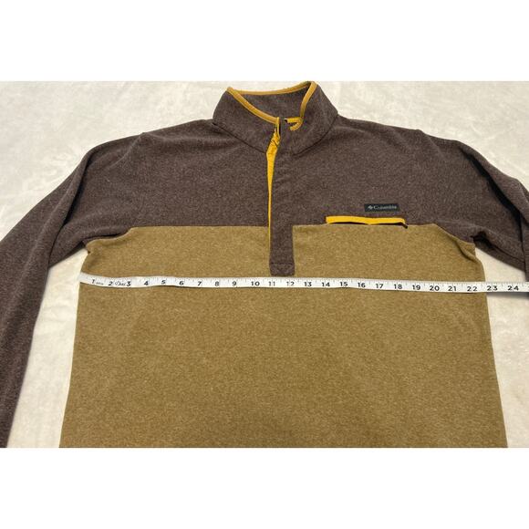 Columbia Sweatshirt Men’s Size Medium Brown Pullover 1/2 Button Mock Neck - Picture 4 of 6